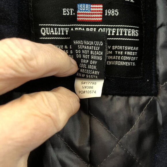 Steve & Barry's Men's Peacoat Woolly Mammoth Jacket Medium Black Quilted - Picture 7 of 8